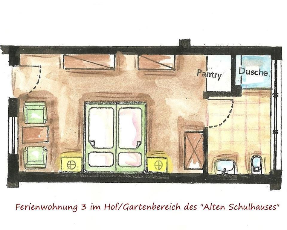巴特施瓦尔陶Altes Schulhaus公寓 客房 照片