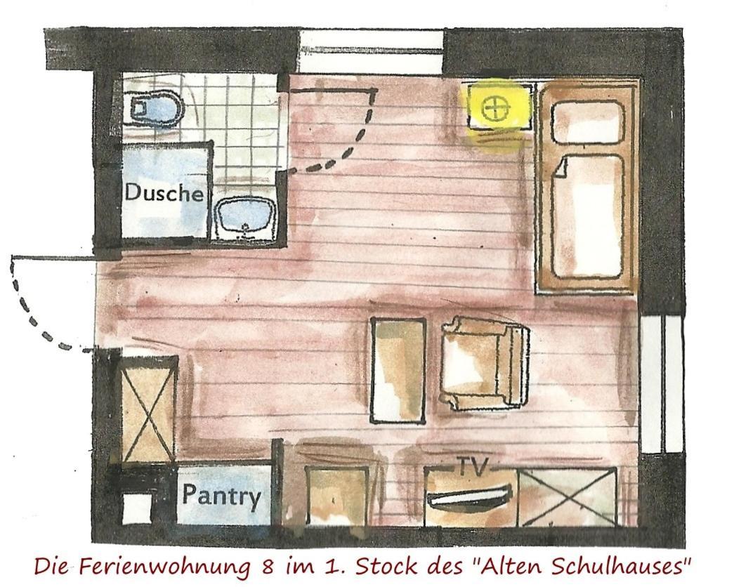 巴特施瓦尔陶Altes Schulhaus公寓 客房 照片